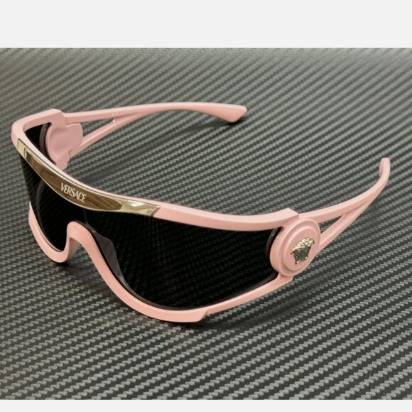 VERSACE Pink Dark Grey Unisex 60 mm Sunglasses